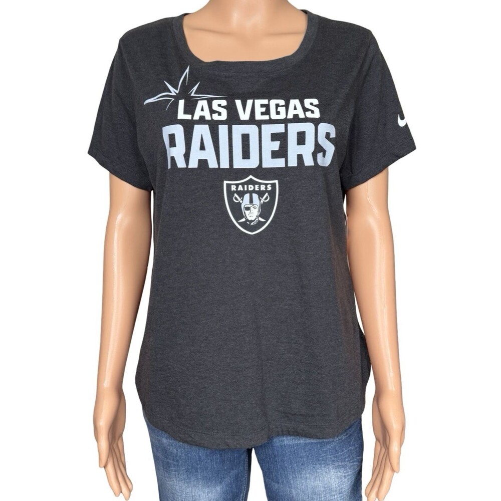 Nike Las Vegas Raiders Womens Medium Shirt Gray Silver NFL Team Football New